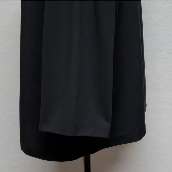 VINTAGE Black Large Button Scoop Neck Flare Sleeve Lightweight Swing Coat - Picture 7 of 10